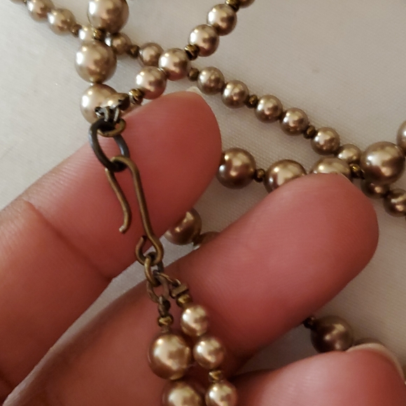 Rose Champagne Pearl Necklace - Picture 2 of 4